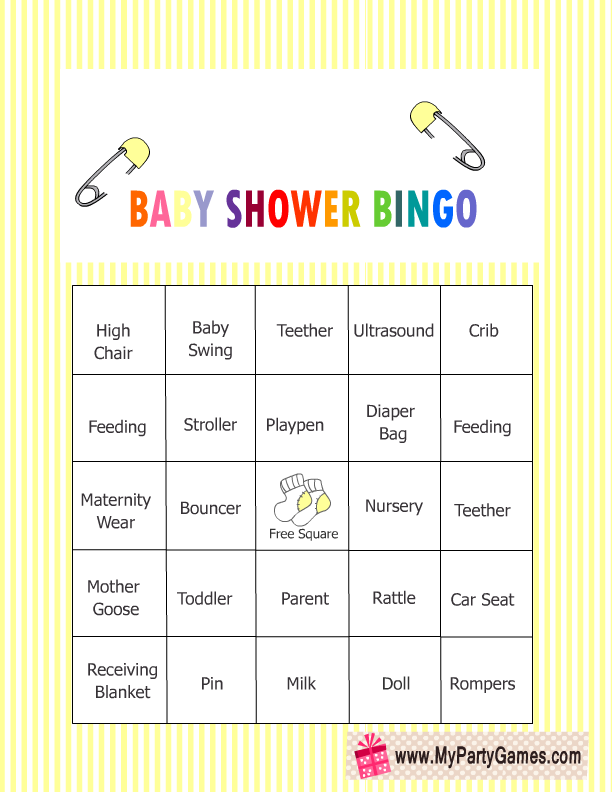 Free Printable Baby Shower Bingo Game Cards