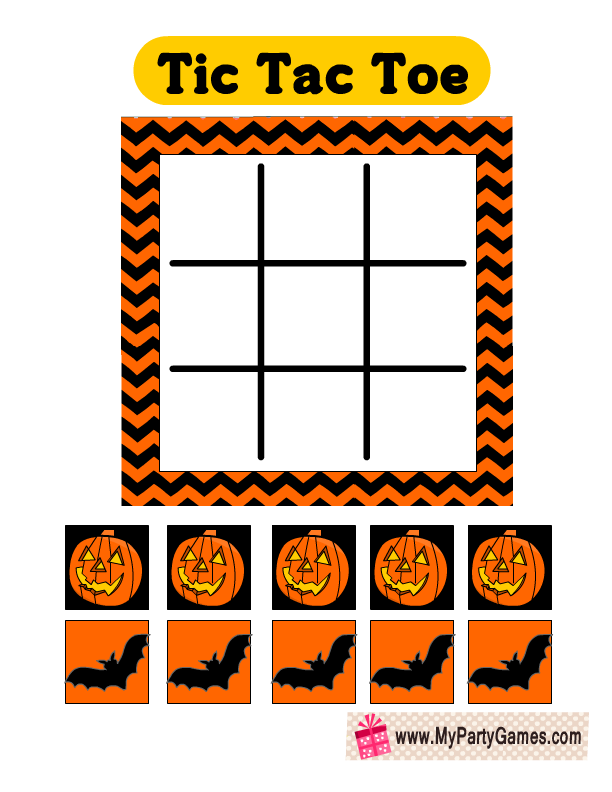 Free Printable Halloween themed Tic Tac Toe Game
