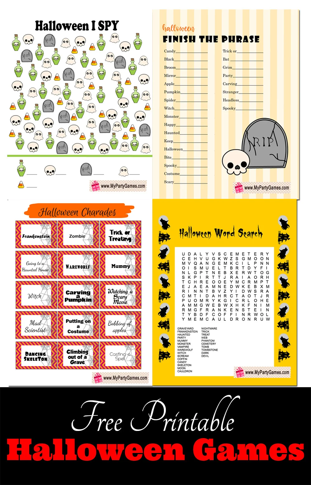 Printable Halloween Party Games for Adults! Print & Play No Stress!