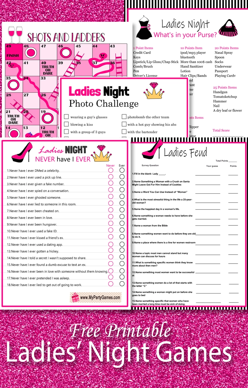 21 Free Printable Ladies' Night Games