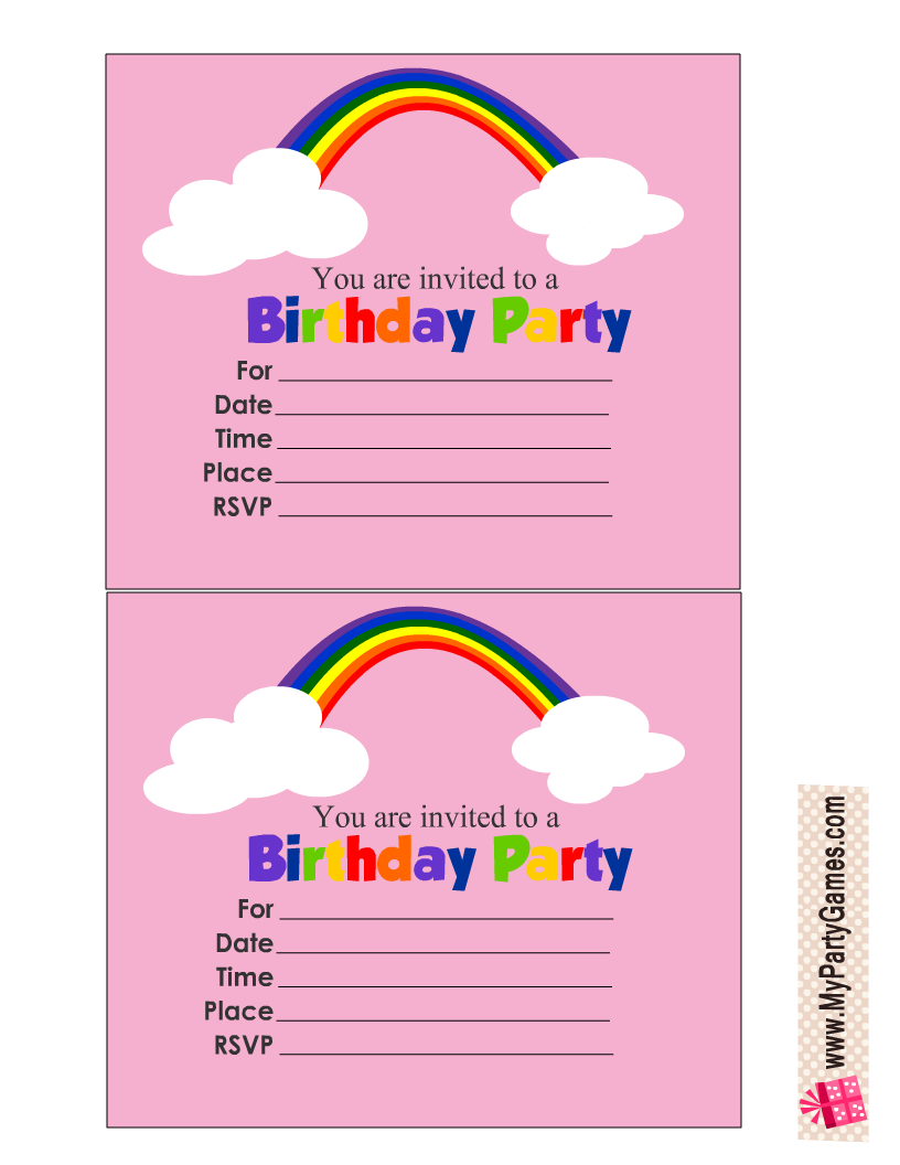 100 Free Printable Kids’ Birthday Party Invitations