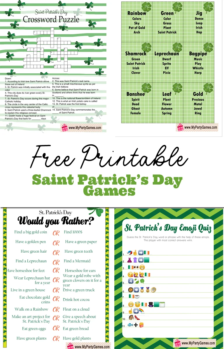 27 Free Printable St. Patrick's Day Games