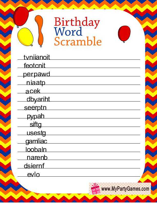 birthday-word-scramble