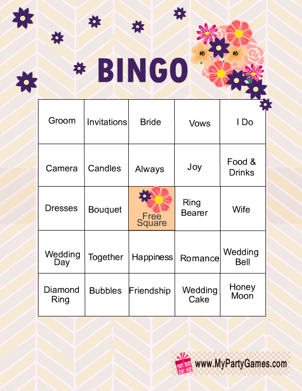 Free Printable Bridal Shower Bingo - Printable World Holiday