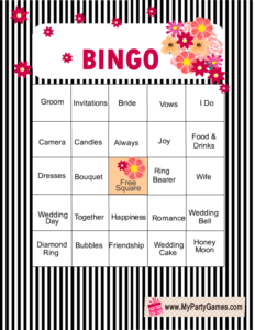 Elegant Free Printable Bridal Shower Bingo Game Cards