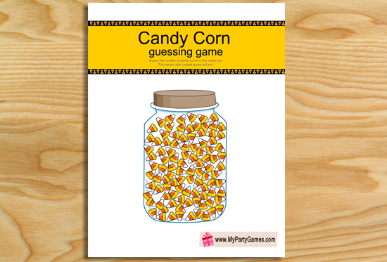 Free Printable How Many Candy Corns are in the Jar Game