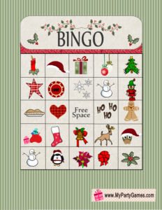 Free Printable Christmas Bingo Game Card 7