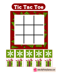 Tic Tac Toe Game Printable for Christmas