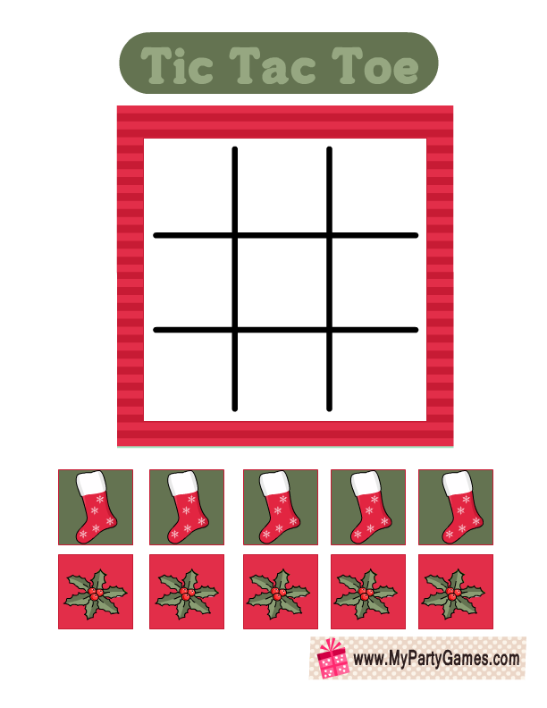 Winter Tic-Tac-Toe, Winter Party Favors, Printable Tic-Tac-Toe for