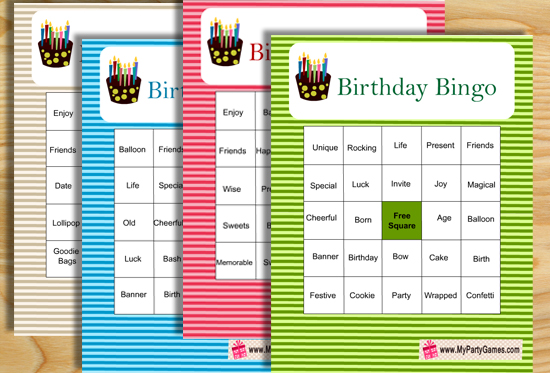 Free Printable Birthday Bingo Game