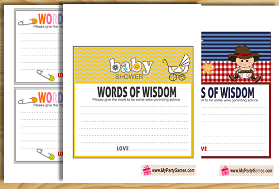 Free Printable Words of Wisdom Cards