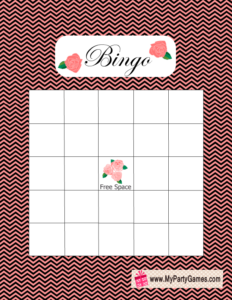 Free Printable Bridal Shower Gift Bingo Card in Black and Pink