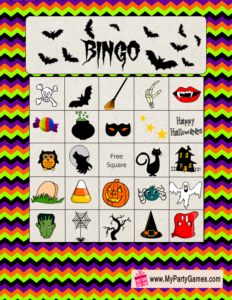 Free Printable Halloween Picture Bingo Game Card 8