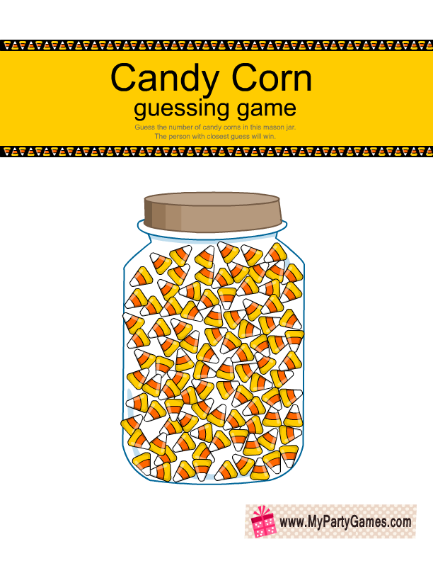 Free Printable How Many Candy Corns Are In The Jar Game