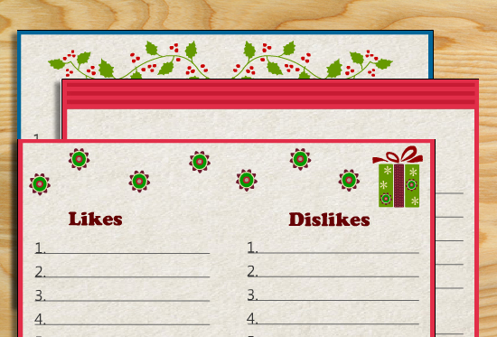 Free Printable Likes and Dislikes Christmas Game