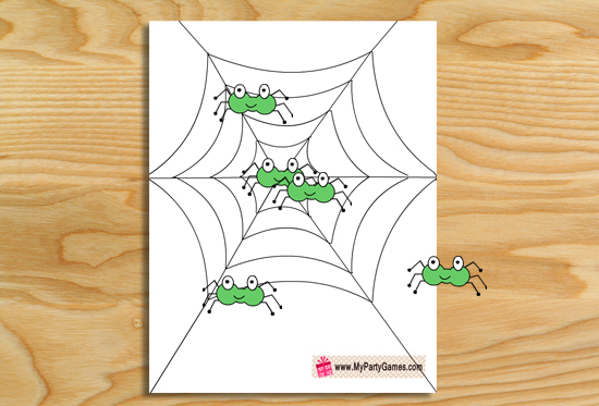 Pin the Spider on the Web Free Printable Halloween