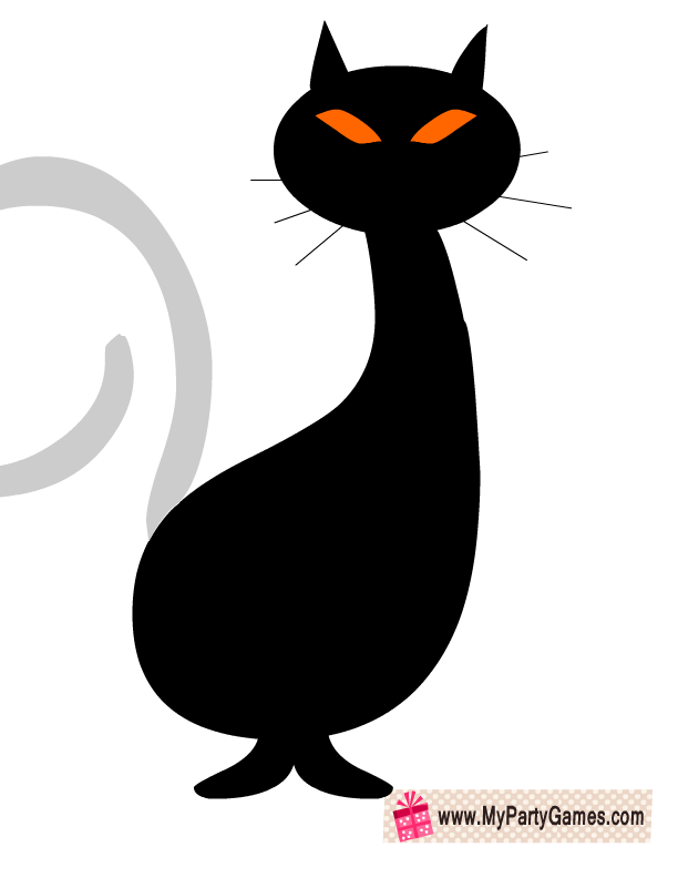 Pin the Tail on the Black Cat Halloween Game { Free Printable }
