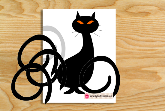 Pin the Tail on the Balck Cat Halloween Game { Free Printable }