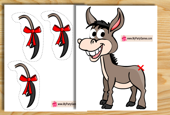 Stick the Tail on The Donkey Childrens Birthday Party Game Pin 