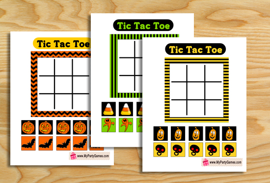 Free Printable Halloween themed Tic Tac Toe Game