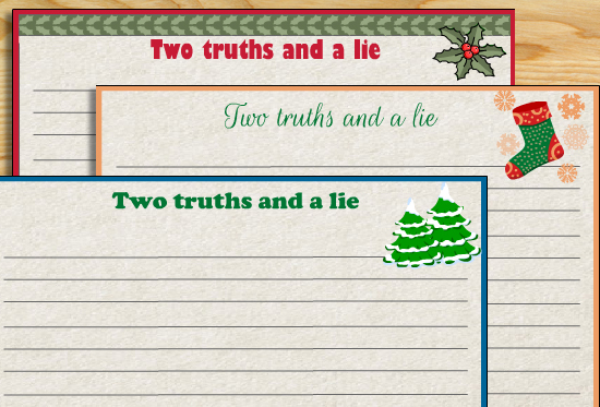 Two Truths and a Lie Game Christmas Version