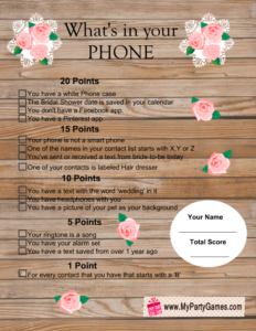 What's in your Phone Game in Rustic Style