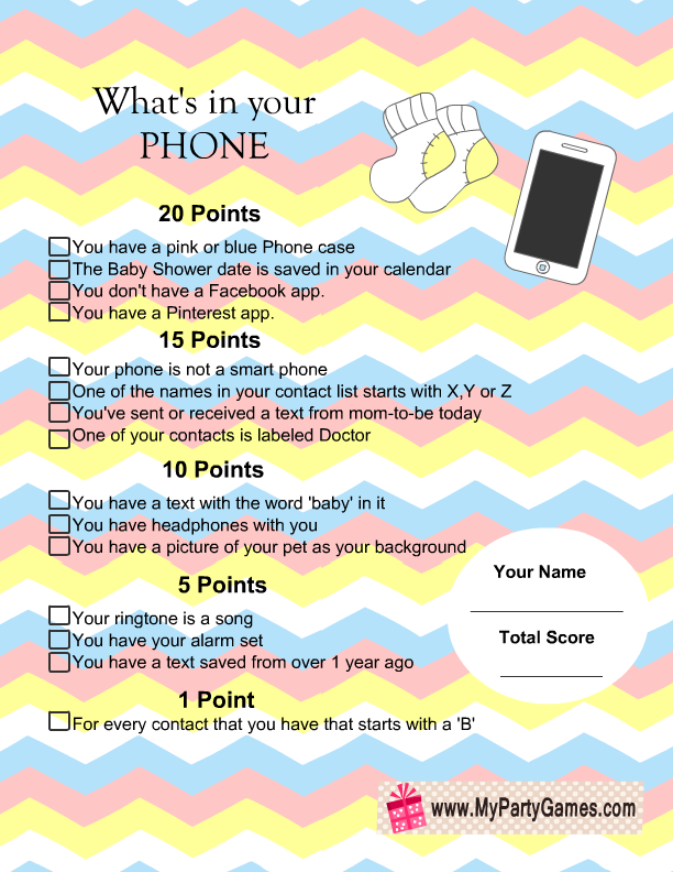 Whats On Your Phone Game Pdf What S In Your Phone Game Printable 
