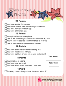 What's in your Phone Game in Pink Color 