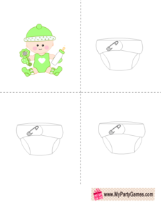 Free Printable Who got the Baby Game in Green Color