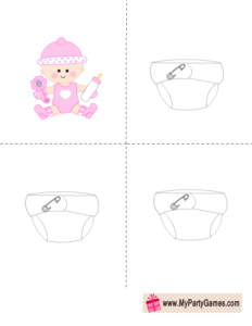 Free Printable Who got the Baby Game in Pink Color