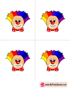free printable clowns for who got the cake game