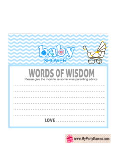 Free Printable Words of Wisdom Card in Blue Color