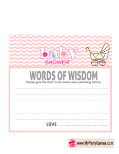 Free Printable Words of Wisdom Card in Pink Color 