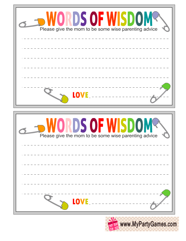 Free Printable Words Of Wisdom Cards Free Printable Words Of Wisdom Cards