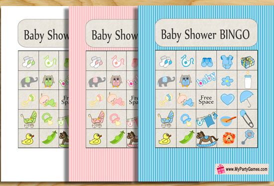 Free Printable Baby Shower Picture Bingo Game Cards