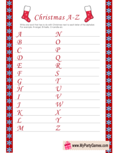 Everything Christmas A-Z Game