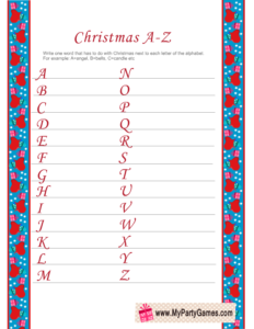 Free Printable Christmas A-Z Game