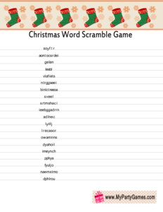 Christmas Word Scramble Game