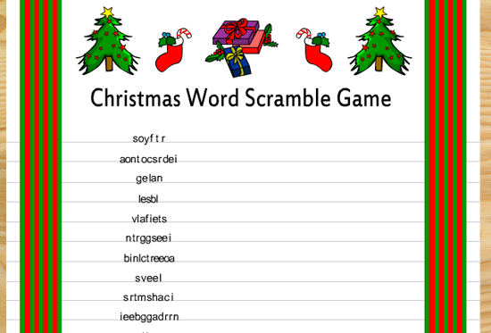 Free Printable Christmas Word Scramble Game