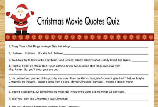 Christmas Movie Trivia, Christmas Games