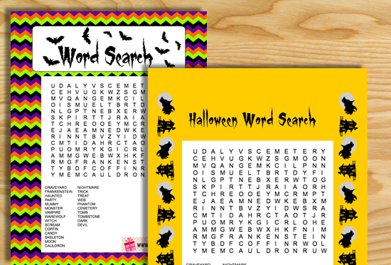 Halloween Word Search With Haunted House Sudoku Bundle  Printable Halloween Activities for Kids  Halloween Class Party Games