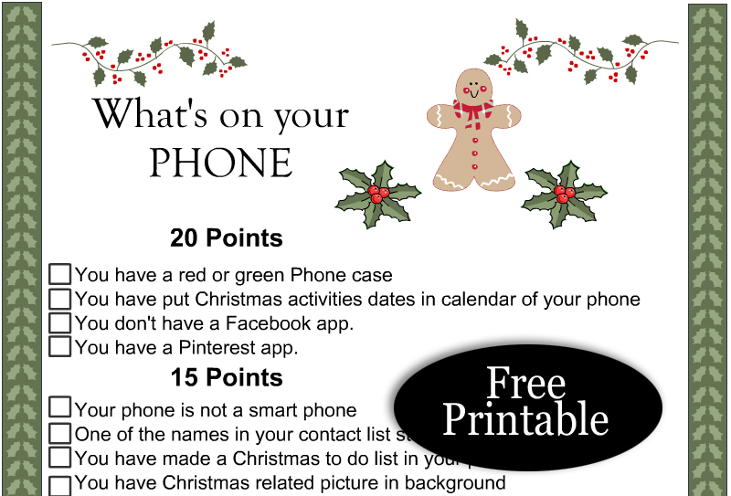 Christmas Think Fast Printable Game Instant Download for 