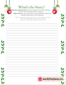 What's the Story? - Free Printable Christmas Game