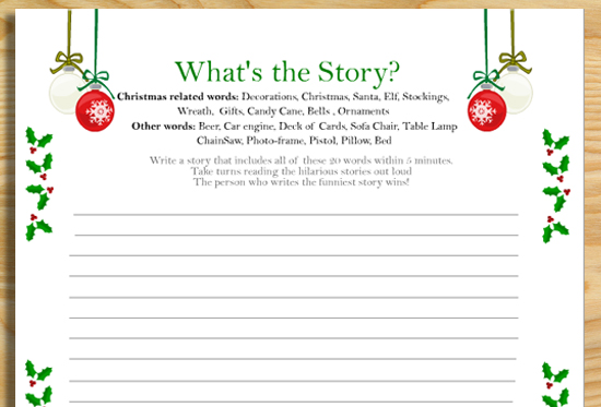 What's the Story? - Free Printable Christmas Game