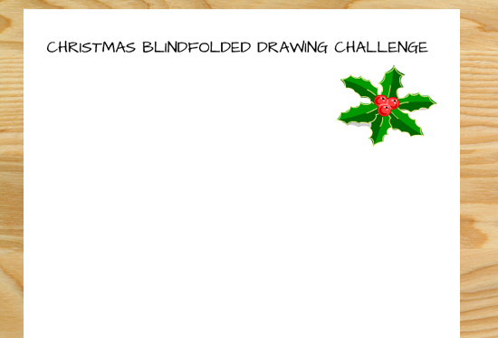 Christmas Blindfolded Drawing Challenge- Free Printable Worksheets