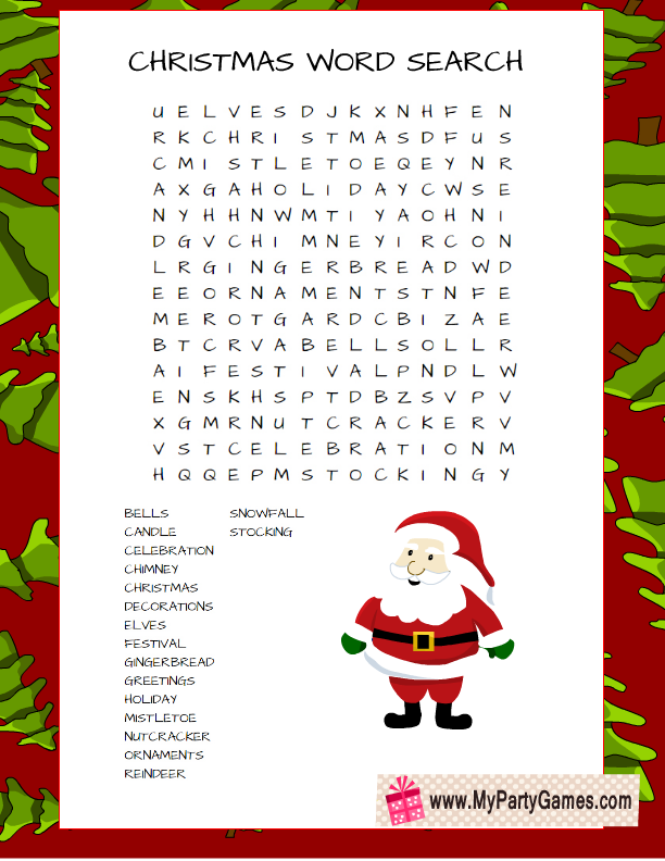 Free Printable Christmas Word Search Game