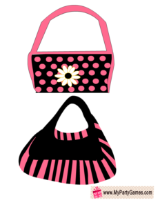 Pink and Black Bags Props for Bridal Shower Photo Booth