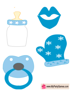 Baby Pacifier, Mitten, Lips and Milk Bottle Booth Props 