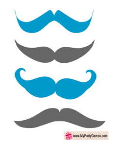 Blue and Grey Moustaches Photo Booth Props