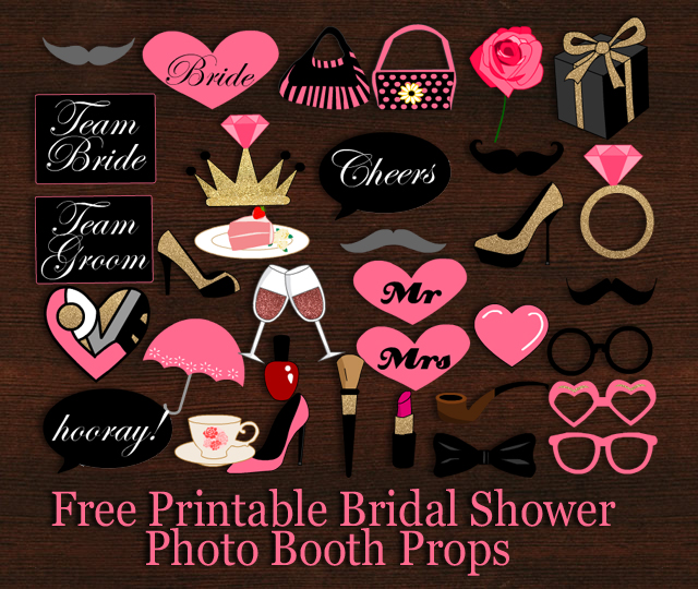 Paper Party Supplies Bridal Shower Photo Booth Props Chasecreek